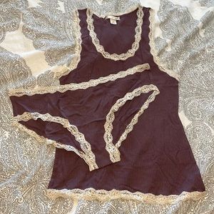 Victoria’s Secret tank top and matching panty.  Never worn.  Size large.